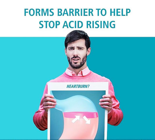 Oral Antacid Suspension Mint Sachet Taste highlights refreshing mint flavor for reflux support.