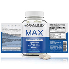 Oramune Max Support bottle front showing label for immune support.