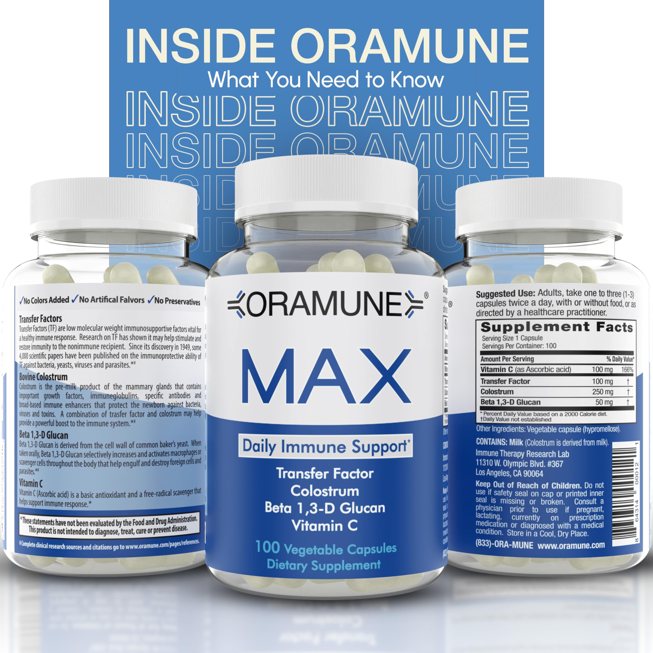 Oramune Max Support being taken with water during a daily routine for easy integration.
