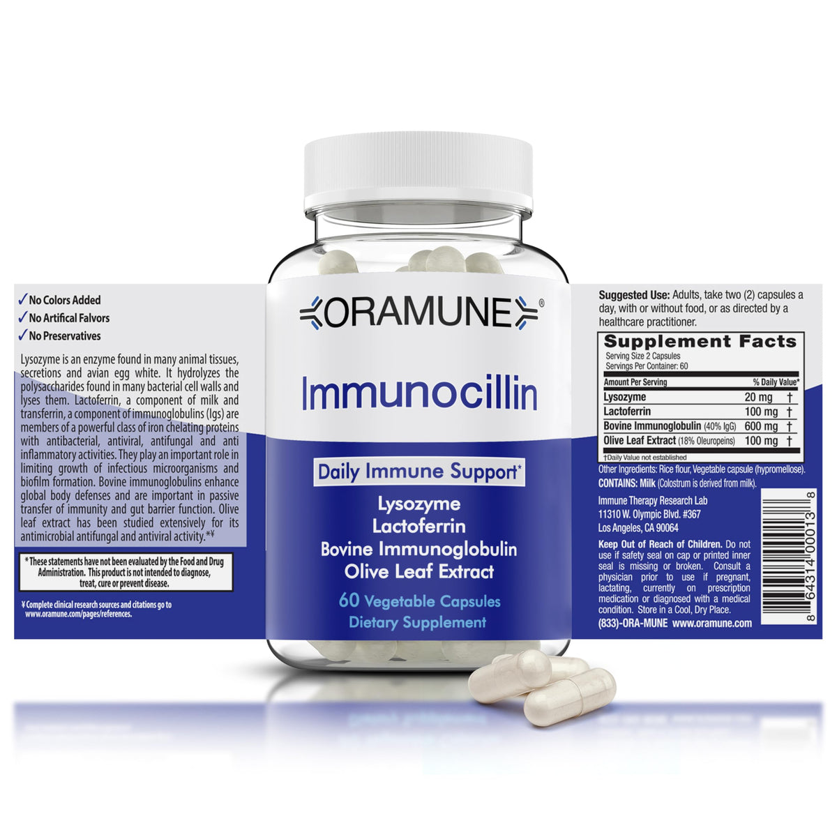 Oramune support transfer factor bottle ready for daily immune support.