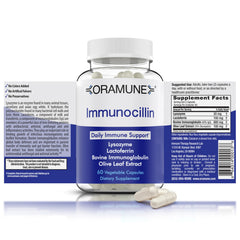 Oramune support transfer factor bottle ready for daily immune support.
