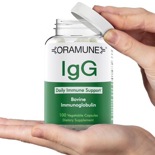 Oramune transfer-factor capsules for daily immune support.