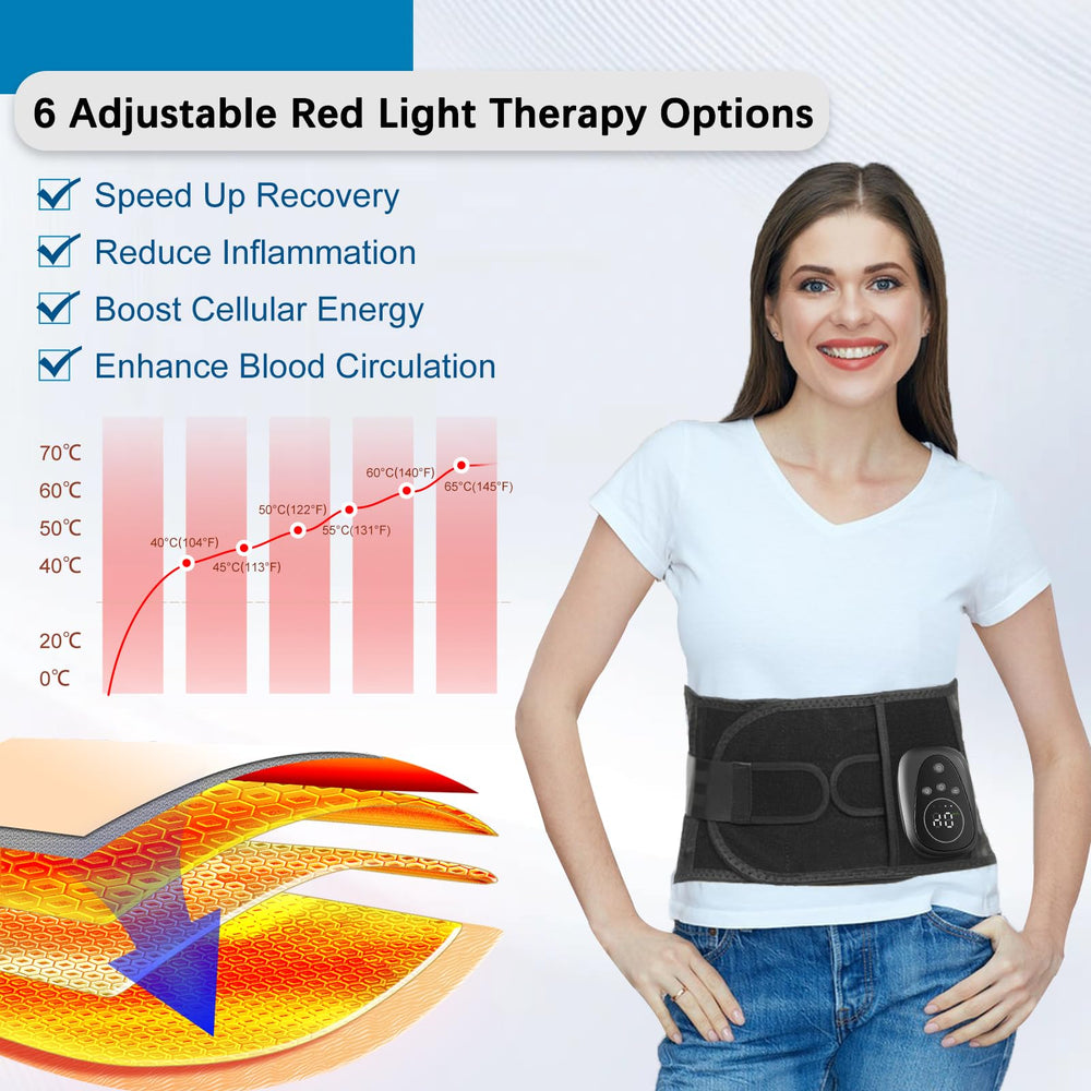 Oramuon back brace cordless design for easy use at home or work.
