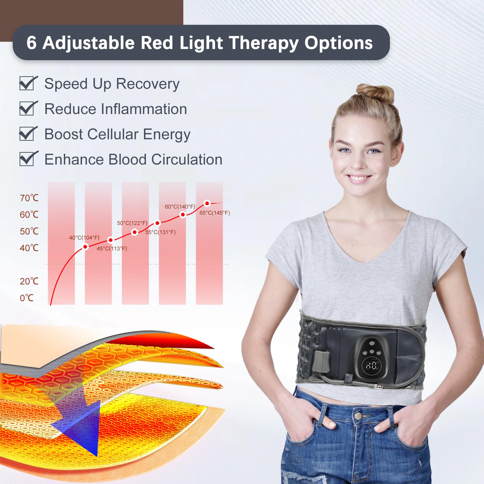 Oramuon lumbar support back brace offering 360 traction for better posture and comfort