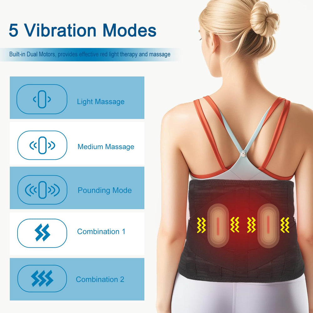 Oramuon red light heating pad back close-up emphasizing soothing warmth and relief