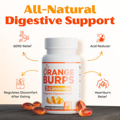 Gluten-free icon on Orange Burps packaging