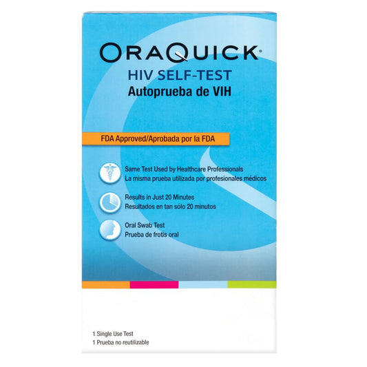 OraQuick HIV self-test device ready for at-home use with no lab visits.
