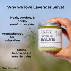 Ora's Amazing Herbal lavender salve on bare skin for hydration and gentle relief.