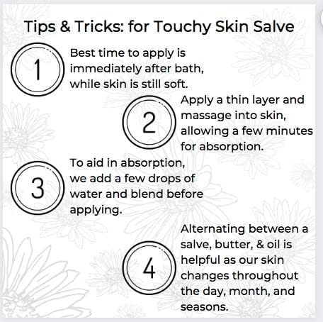 Ora's Amazing Herbal Touchy Skin Salve fragrance-free cruelty-free labeling.
