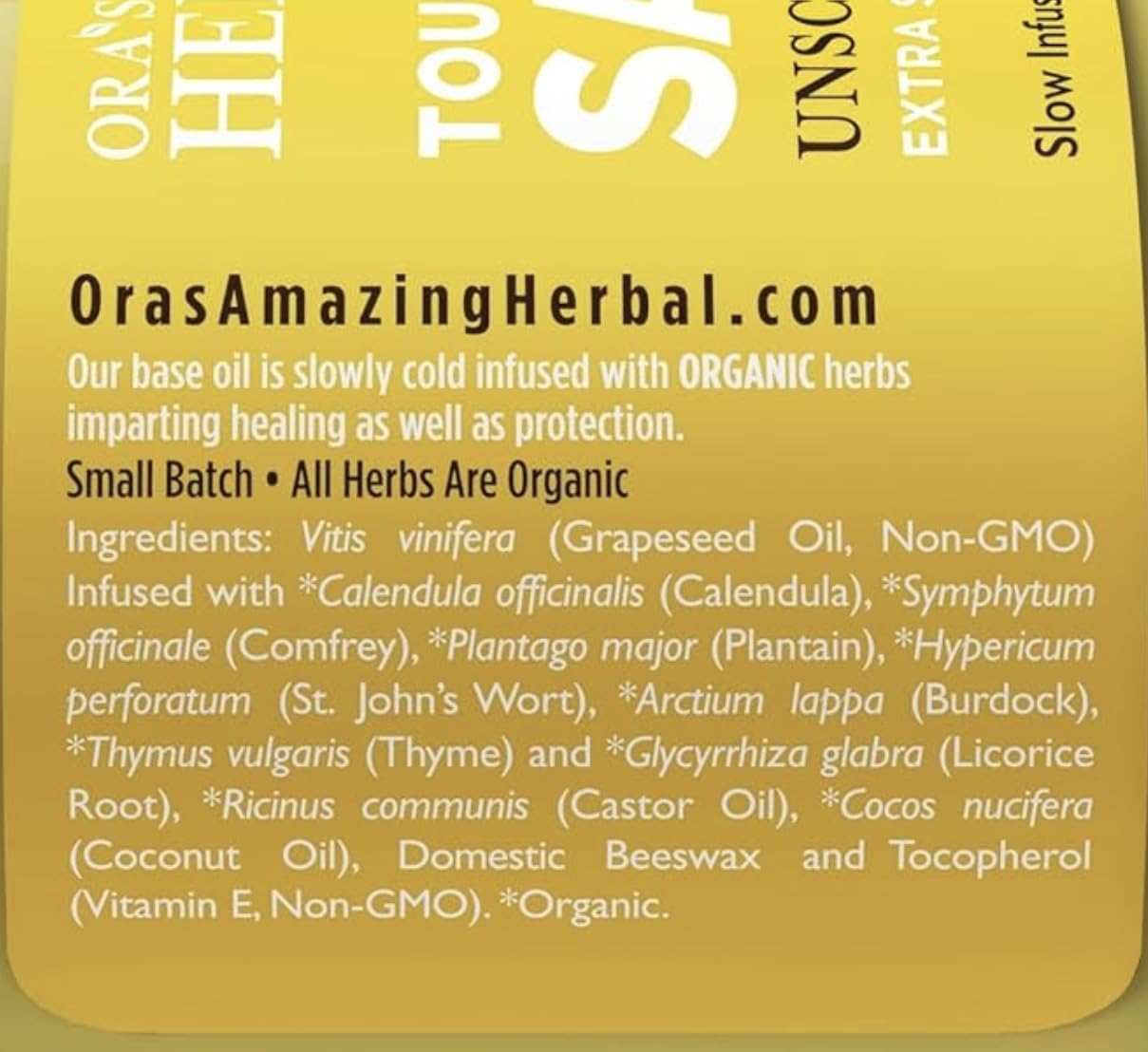 Ora's Amazing Herbal Touchy Skin Salve on eczema-affected area.