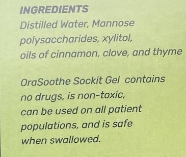 Packaging of Orasoothe SOCKIT Gel 10g tubes showing contents