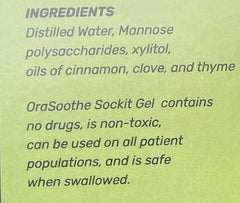 Packaging of Orasoothe SOCKIT Gel 10g tubes showing contents