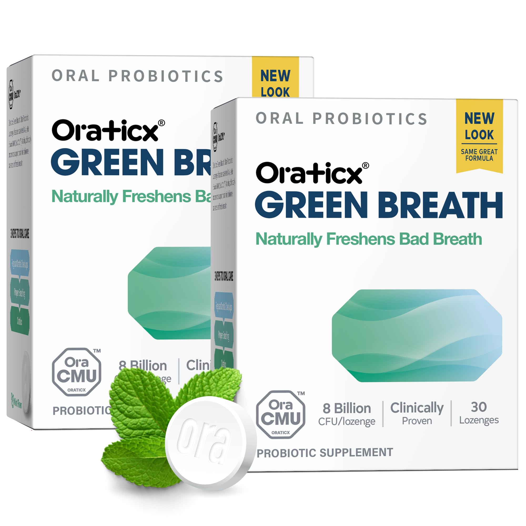 OraTicx packaging for oral probiotics supports fresh breath daily.