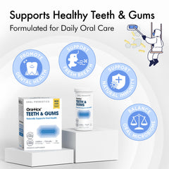 OraTicx patented oraCMU oraCMS1 strains support teeth and gums.