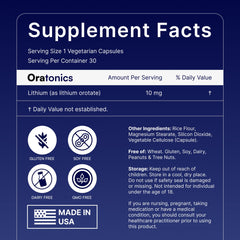 Oratonics lithium orotate capsules in a simple low-dose format for daily use