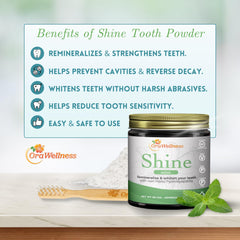 OraWellness Shine jar with spoon for easy daily use.
