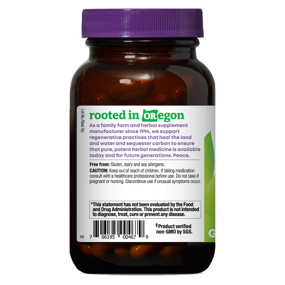 Closeup of Oregon's Wild Harvest American Ginseng capsules for easy daily energy.