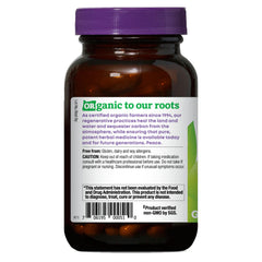 Oregon's Wild Harvest Eleuthero label closeup highlights organic certification and clean ingredients.