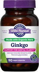 Oregon's Wild Harvest Ginkgo capsules bottle shows organic blend for daily wellness