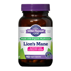 Oregon's Wild Harvest Lion's Mane capsules bottle for brain-friendly, plant-based support