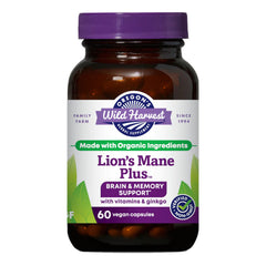 Oregon's Wild Harvest Lions Mane Plus bottle-front for easy daily cognitive support.