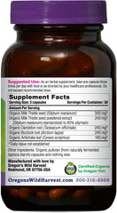 Close-up label shows 80% silymarin extract; supports antioxidant liver benefits