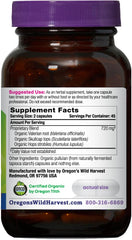 Oregon's Wild Harvest Muscle Relax cap close-up showing valerian and hops for calm support