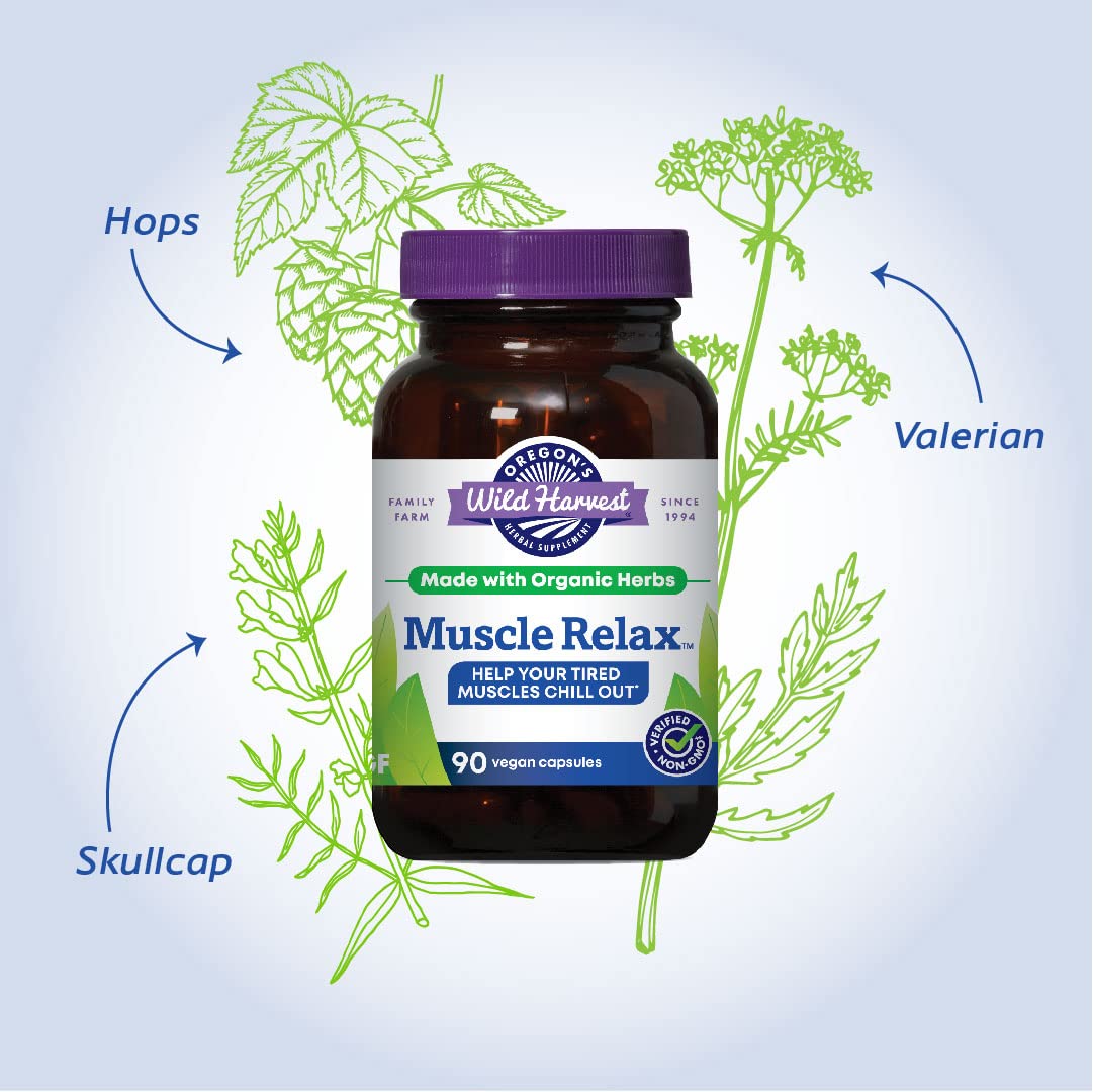 Oregon's Wild Harvest Muscle Relax organic label underlines certified organic quality