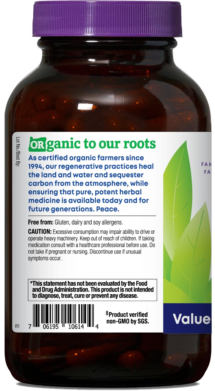 Close-up of valerian root and skullcap imagery on Muscle Relax packaging.