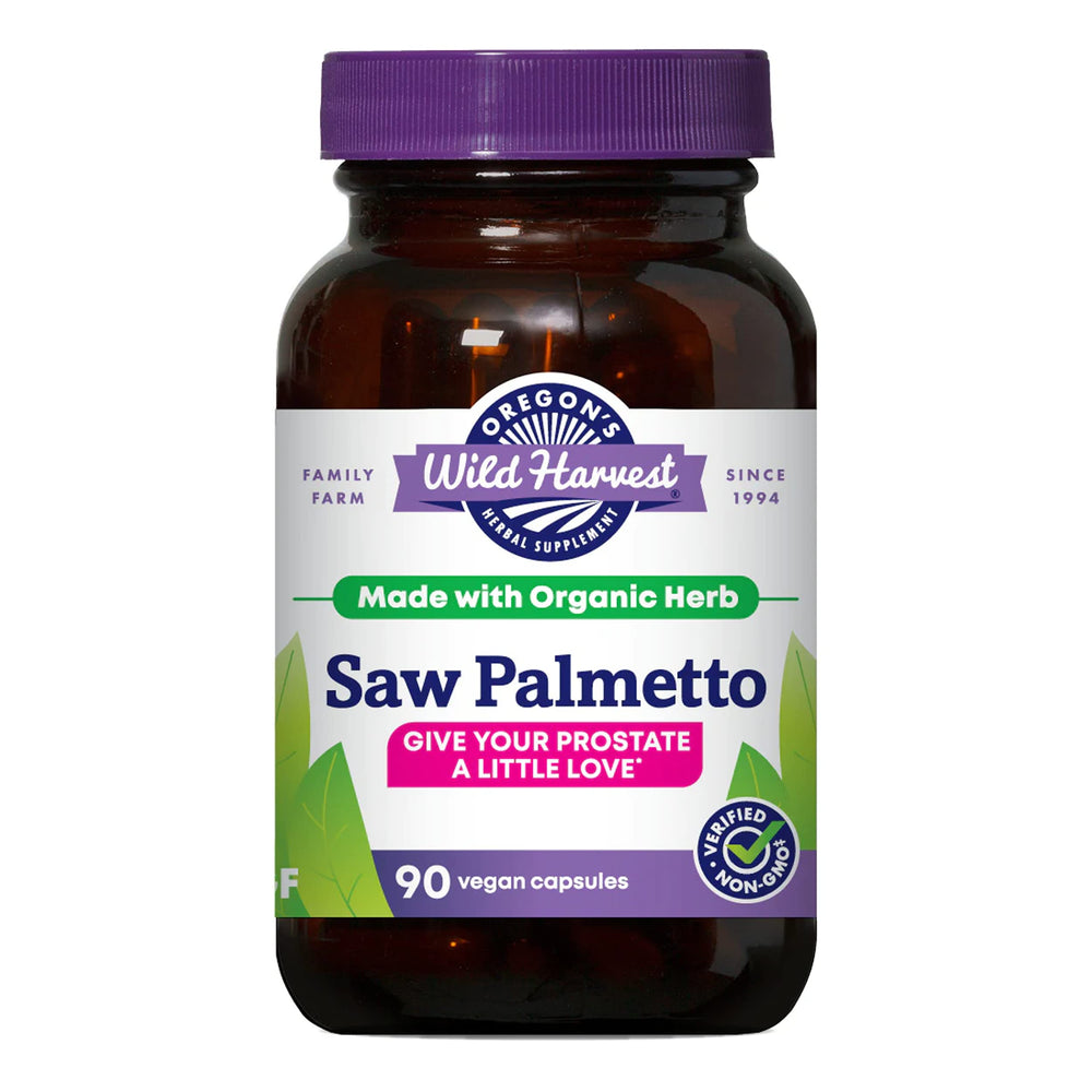 Oregon's Wild Harvest Saw Palmetto organic capsules in bottle for daily use