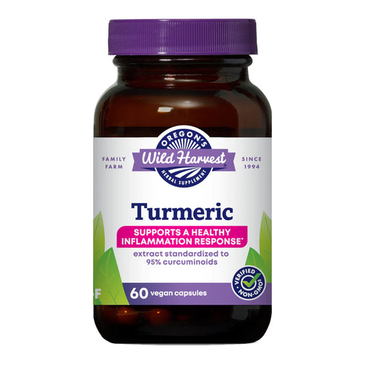 Oregon's Wild Harvest turmeric bottle for daily antioxidant support.