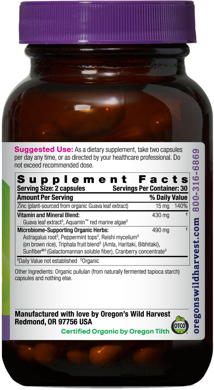 Oregon's Wild Harvest Zinc aquamin red algae bottle emphasizes trace minerals for balanced nutrition
