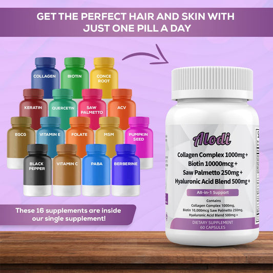 Orelo Super Collagen Blend capsules close-up shows biotin and keratin.