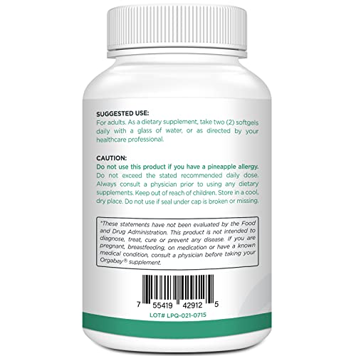 Orgabay bromelain ingredient detail illustrating natural synergy with quercetin.