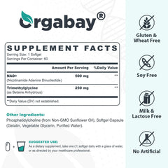 Orgabay softgel bottle with capsules for convenient daily energy