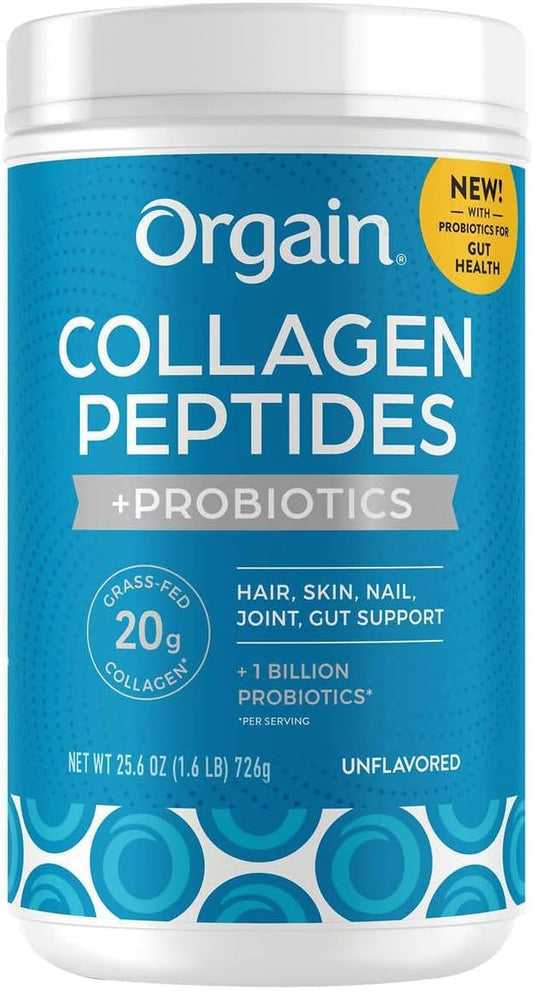Orgain Collagen + Superfoods bottle front—unflavored daily protein option.