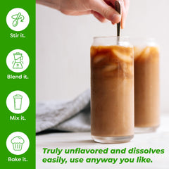 Orgain collagen powder can be used in baking for a protein boost.