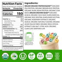 Orgain Fruity Cereal scoop for easy measuring and quick shakes.