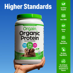 Orgain gluten free kosher non GMO label signaling clean vegan protein