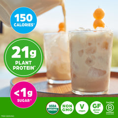 Orgain Horchata label close-up with USDA Organic badge
