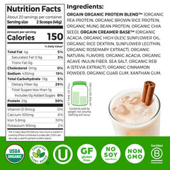 Orgain Horchata shake in glass showing creamy texture