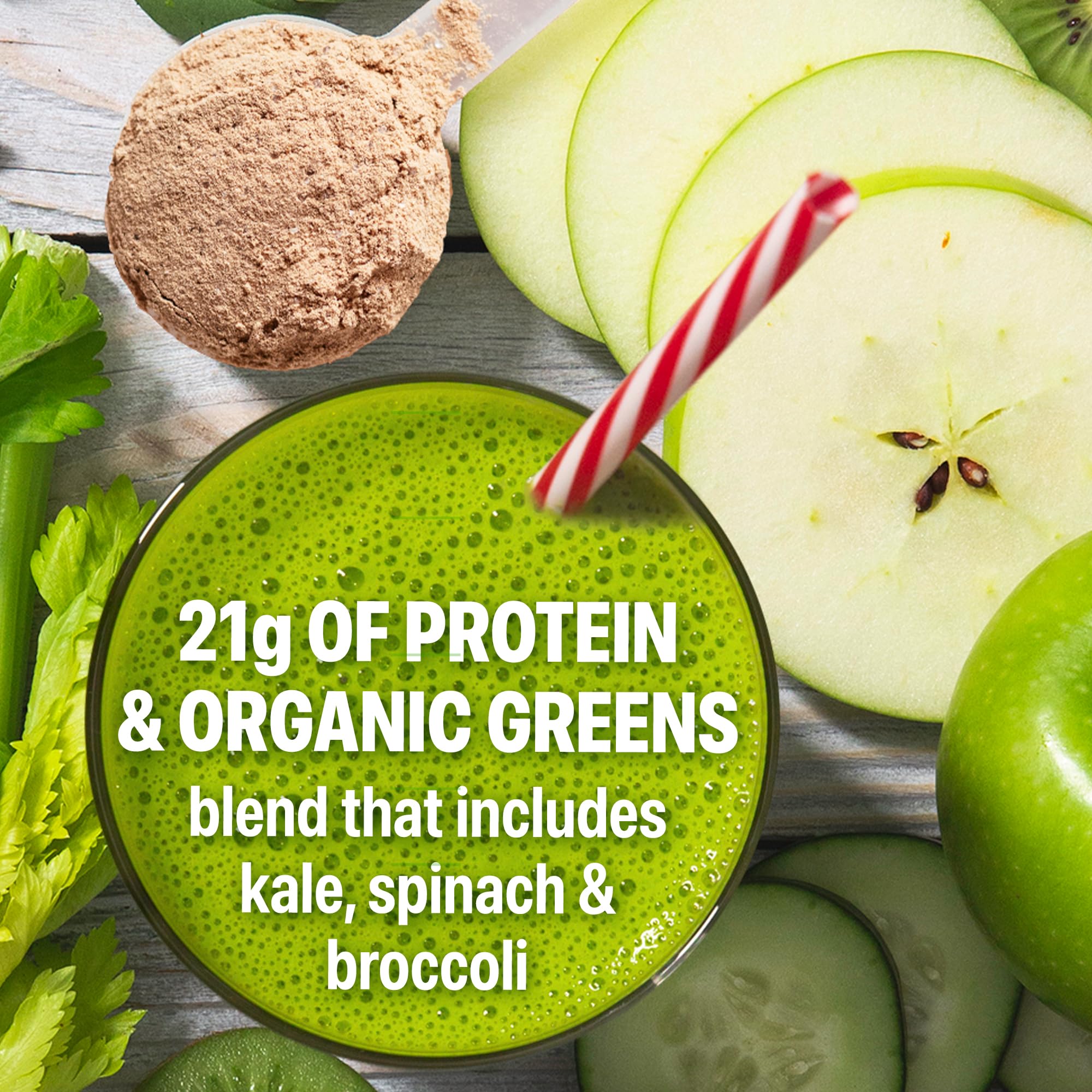 USDA Organic label and plant-based claim on Orgain packaging.