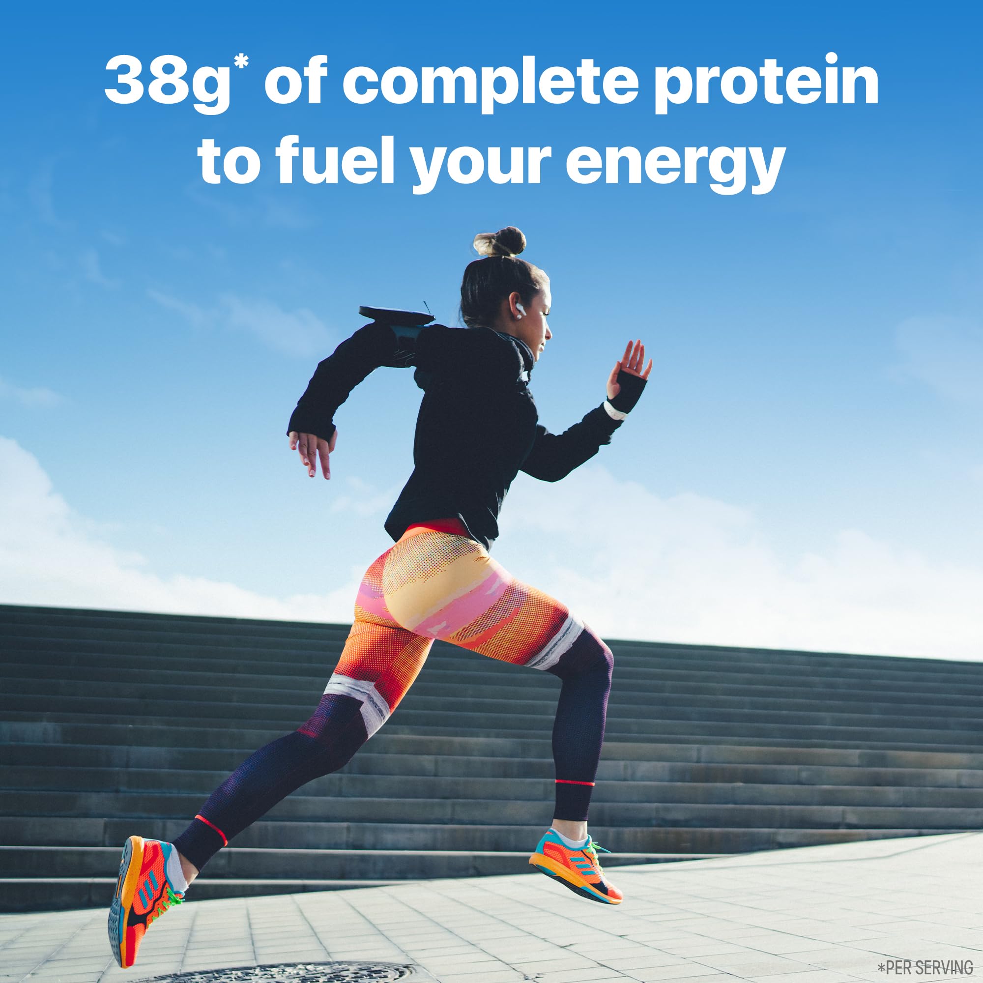 Orgain shake on-the-go bottle demonstrates quick fueling during commutes or workouts.