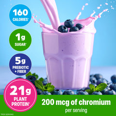Orgain vanilla bean protein powder bottle ideal for smoothies and breakfast bowls.