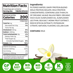Orgain vanilla ready-to-drink shake glass showing convenient protein boost on the go.