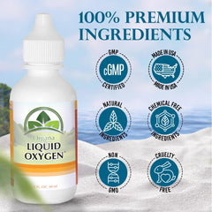 Organa Liquid Oxygen Drops bottle close‑up highlighting pure natural formula