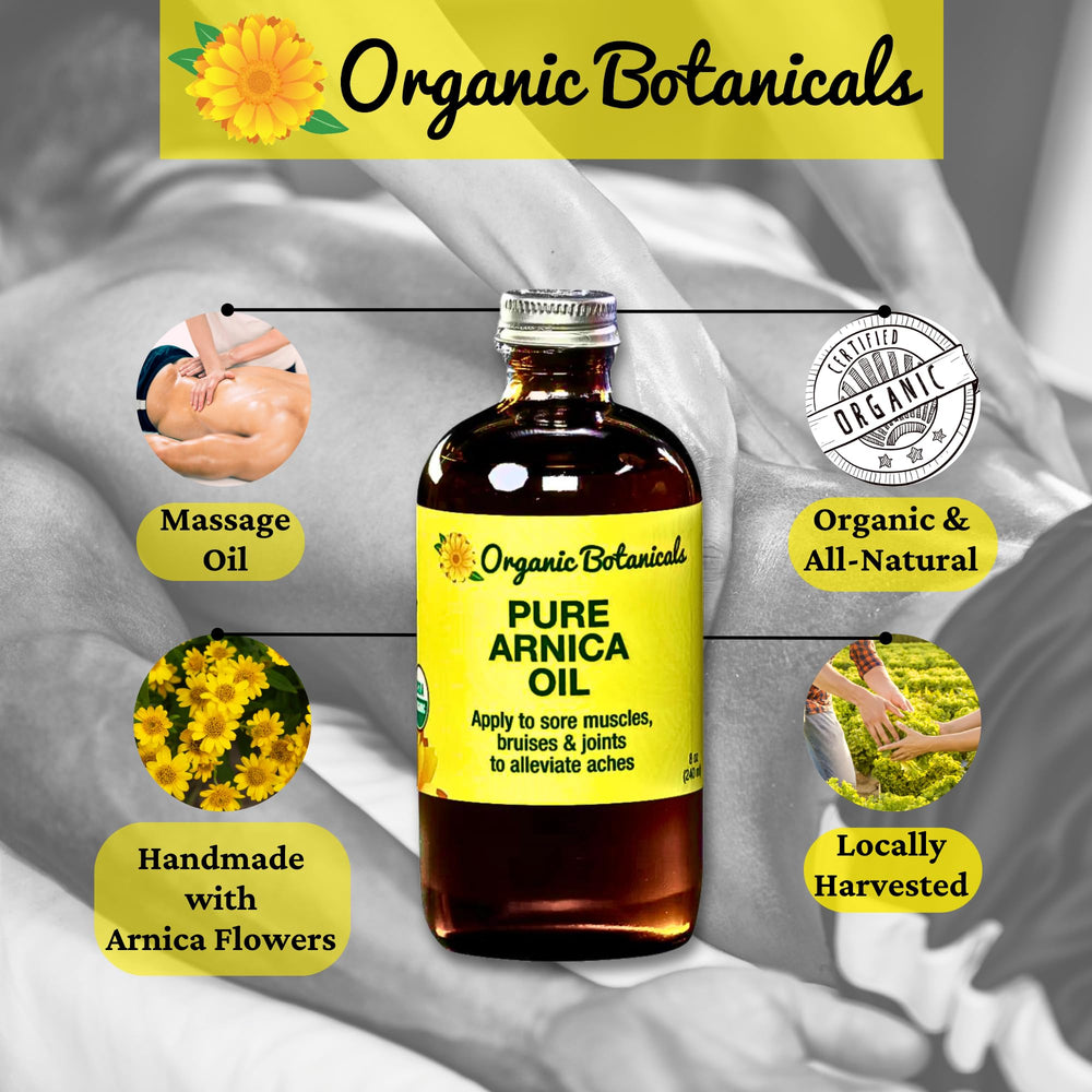 Close-up of Organic Botanicals Arnica flowers used to make the oil