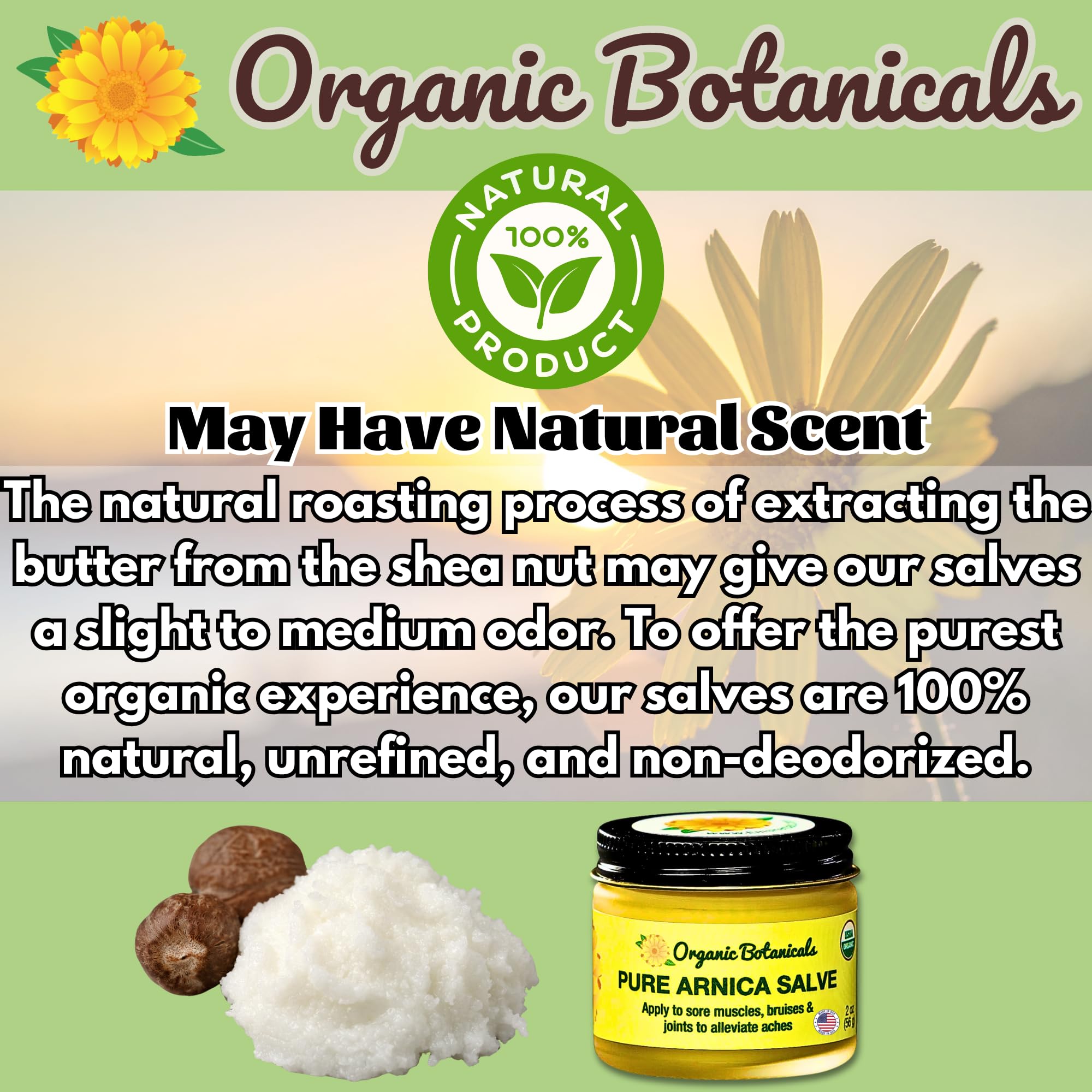 Organic Botanicals Arnica Salve applied on a knee shows targeted support.