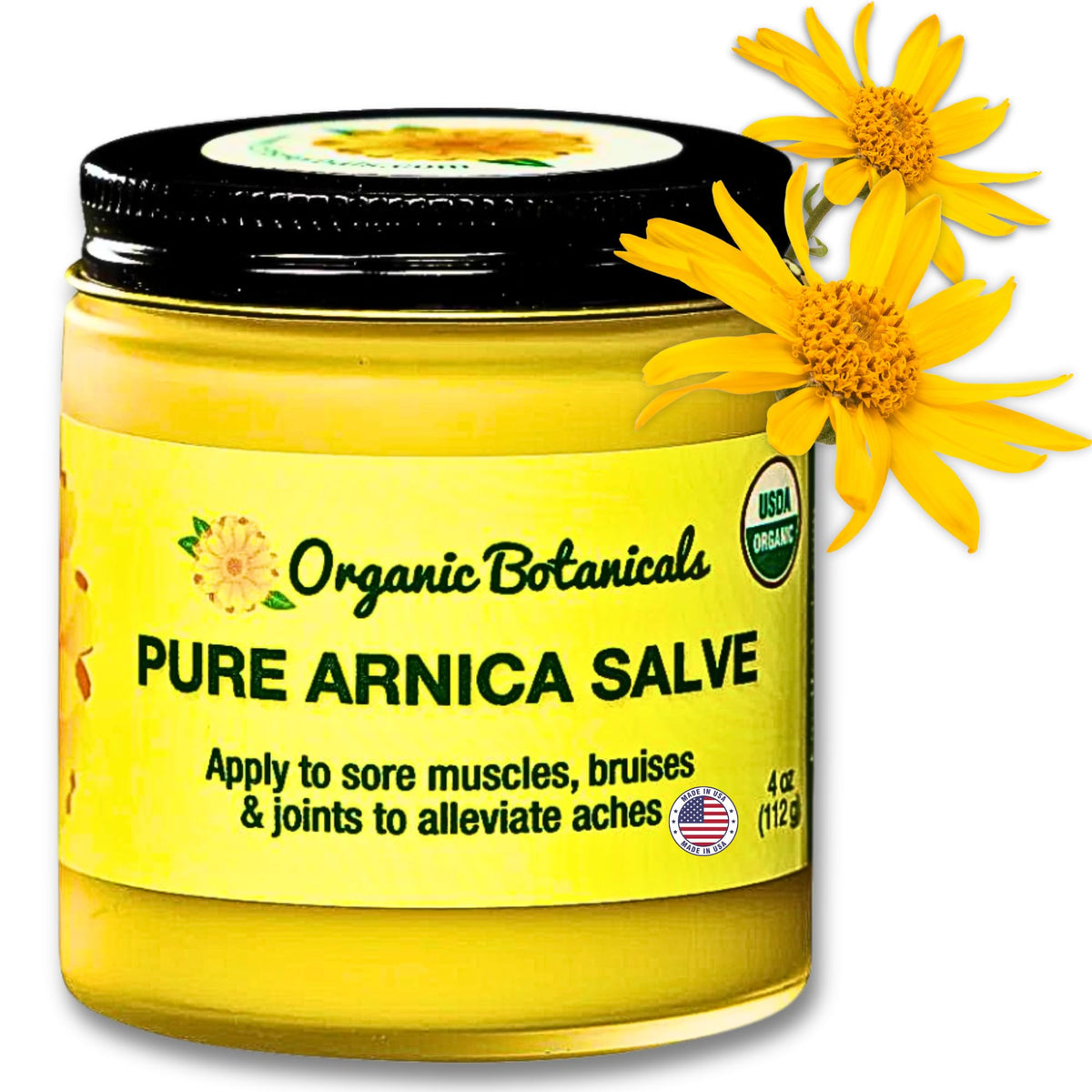 Organic Botanicals Arnica Salve jar for soothing minor aches and bruises.
