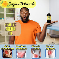 Certified Organic label on Organic Botanicals Arnica Oil bottle